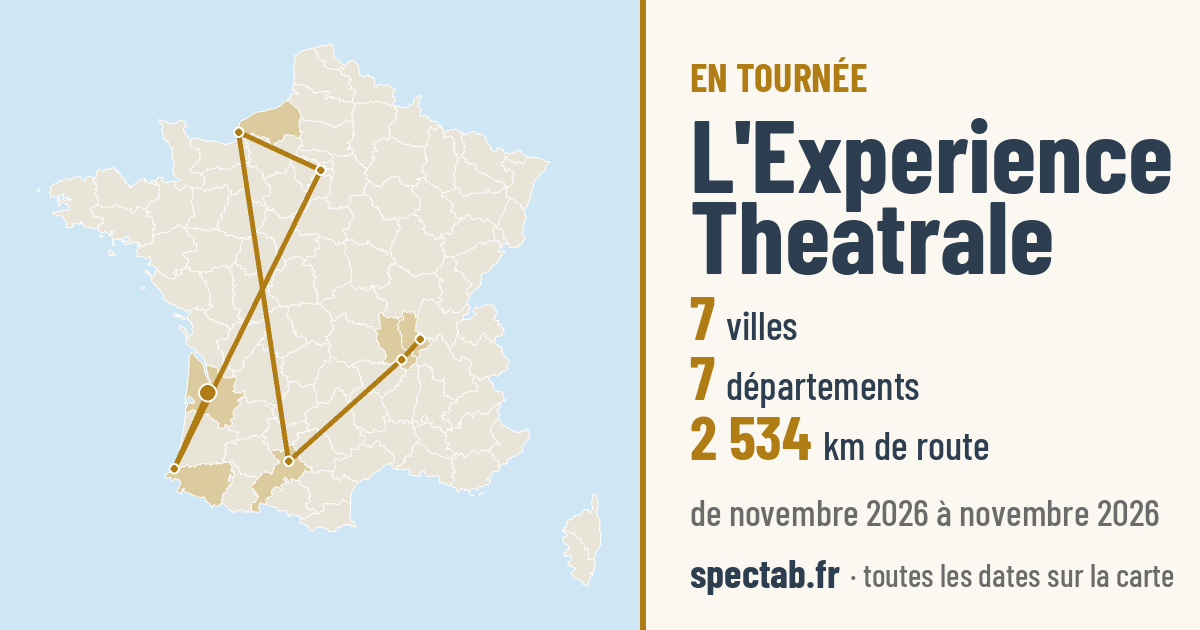 Carte de la tournée de L'Experience Theatrale