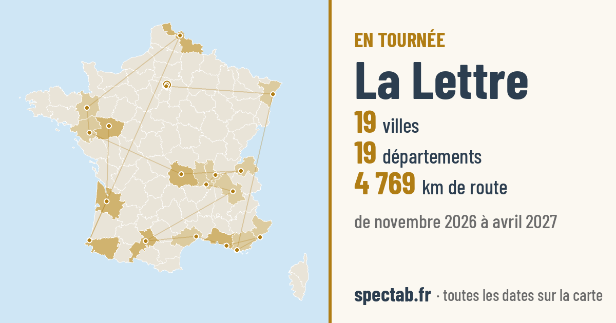 Carte de la tournée de La Lettre
