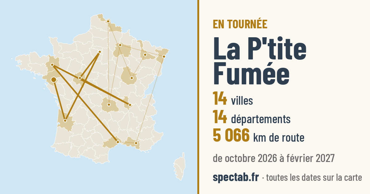 Carte de la tournée de La P'tite Fumée