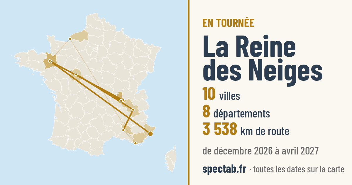 Carte de la tournée de La Reine des Neiges