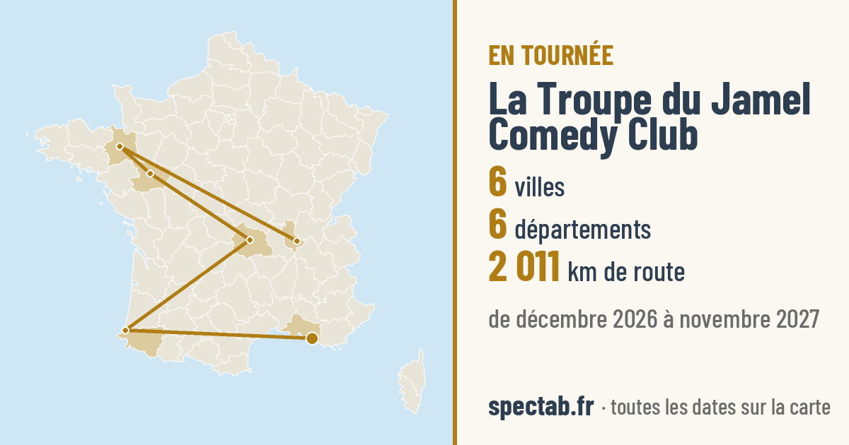Carte de la tournée de La Troupe du Jamel Comedy Club