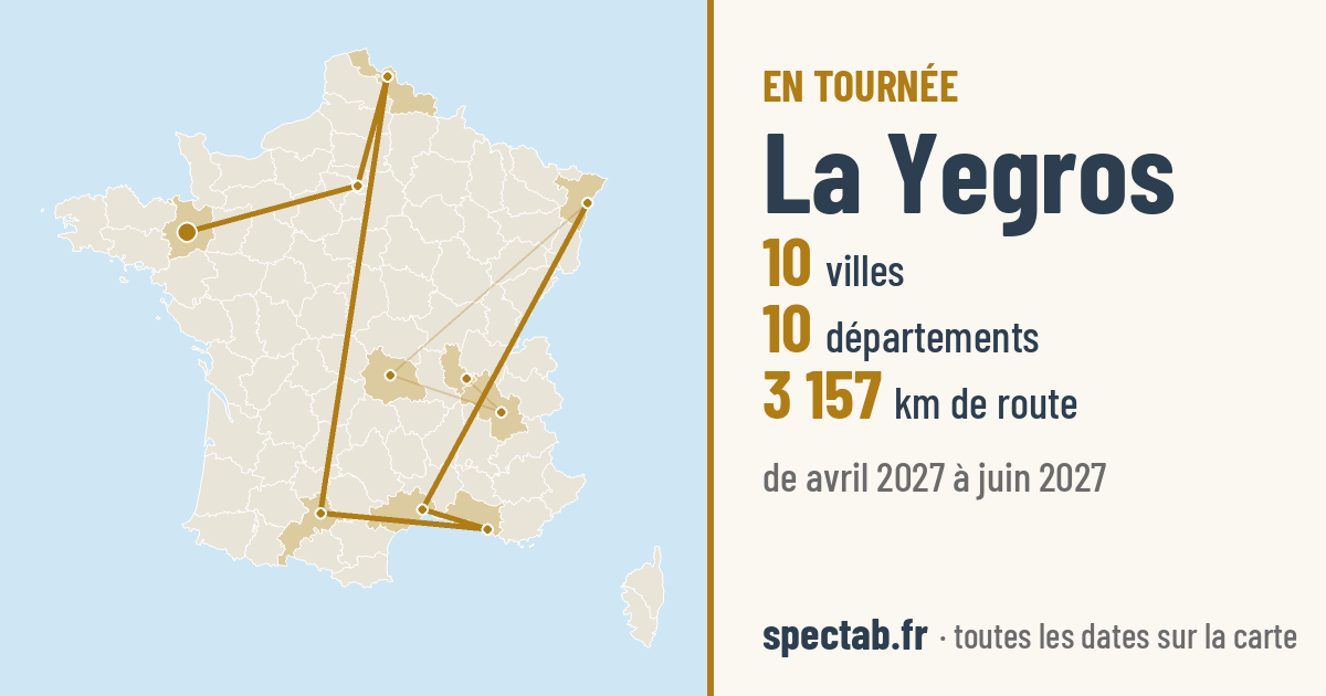 Carte de la tournée de La Yegros