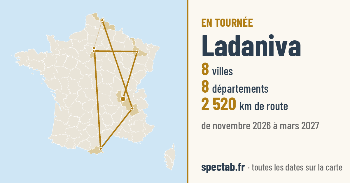 Carte de la tournée de Ladaniva