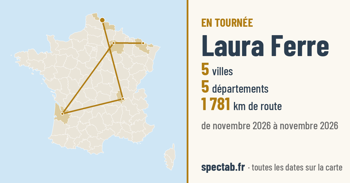 Carte de la tournée de Laura Ferre