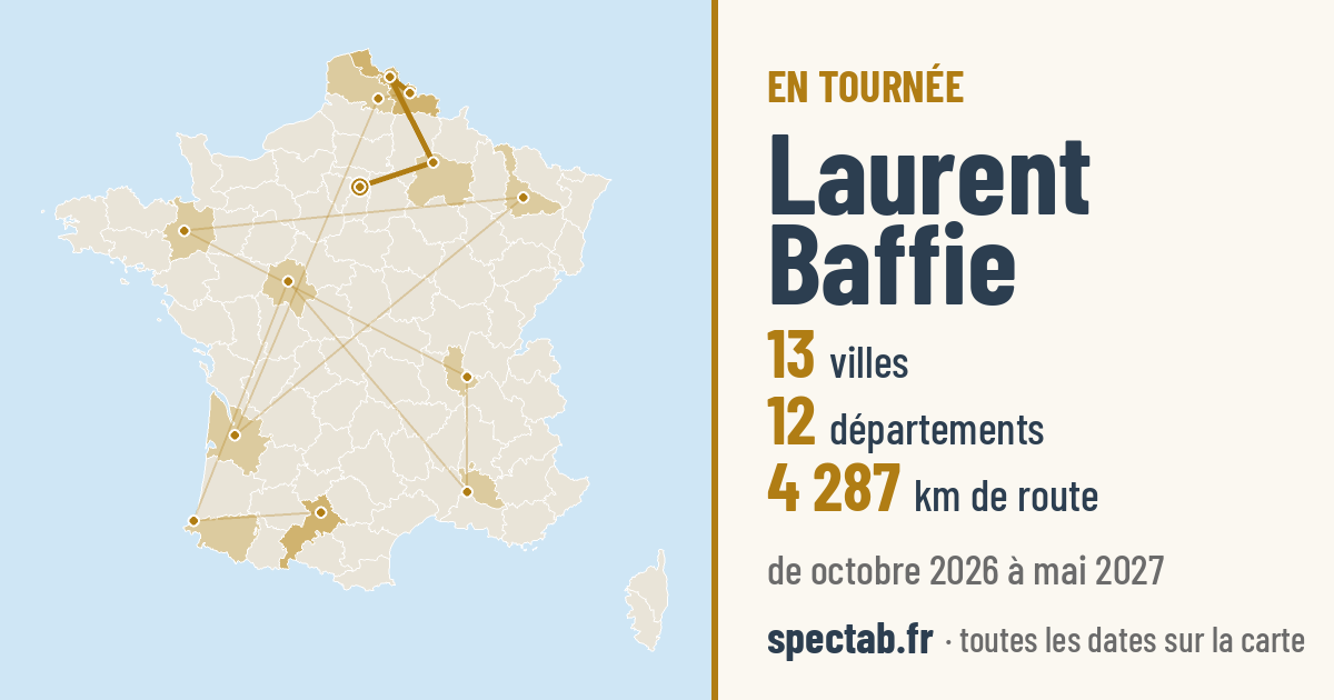 Carte de la tournée de Laurent Baffie