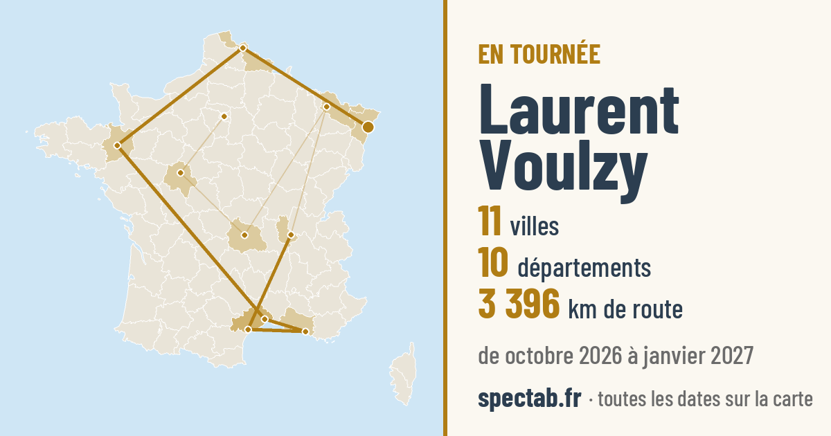 Carte de la tournée de Laurent Voulzy