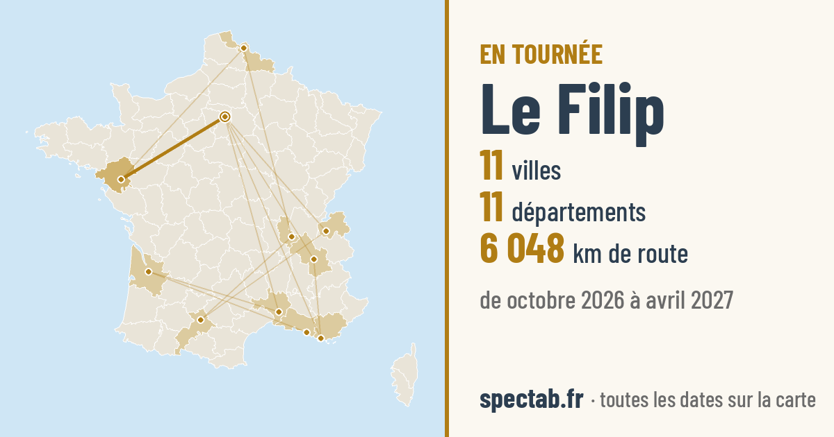 Carte de la tournée de Le Filip
