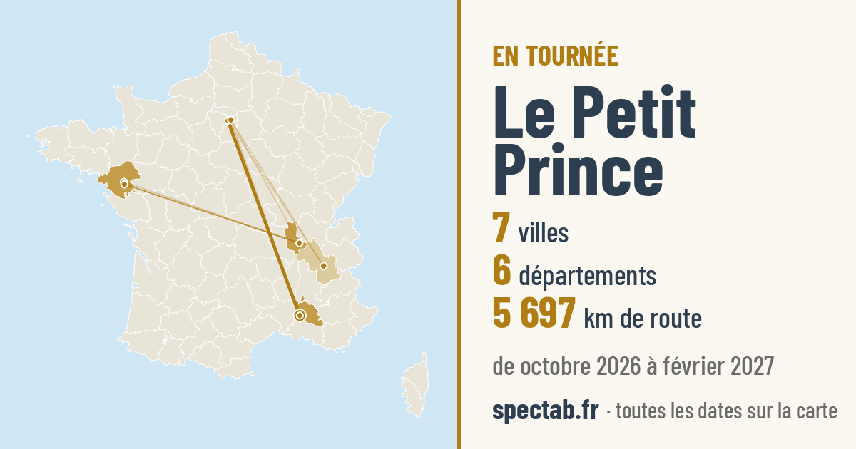 Carte de la tournée de Le Petit Prince
