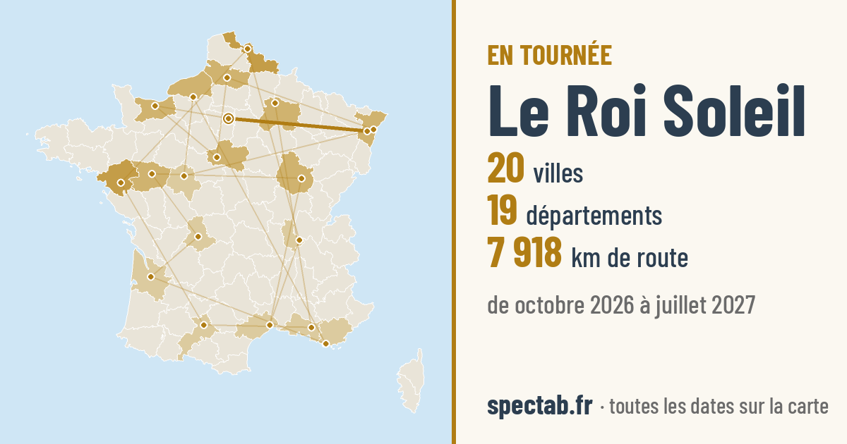 Carte de la tournée de Le Roi Soleil