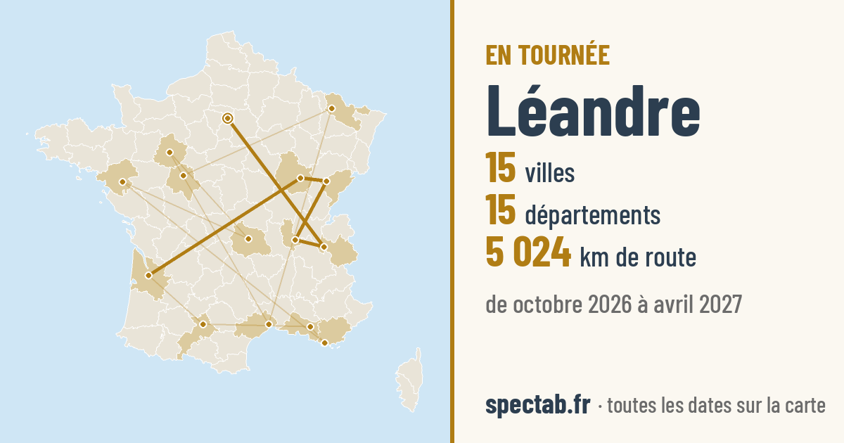Carte de la tournée de Léandre