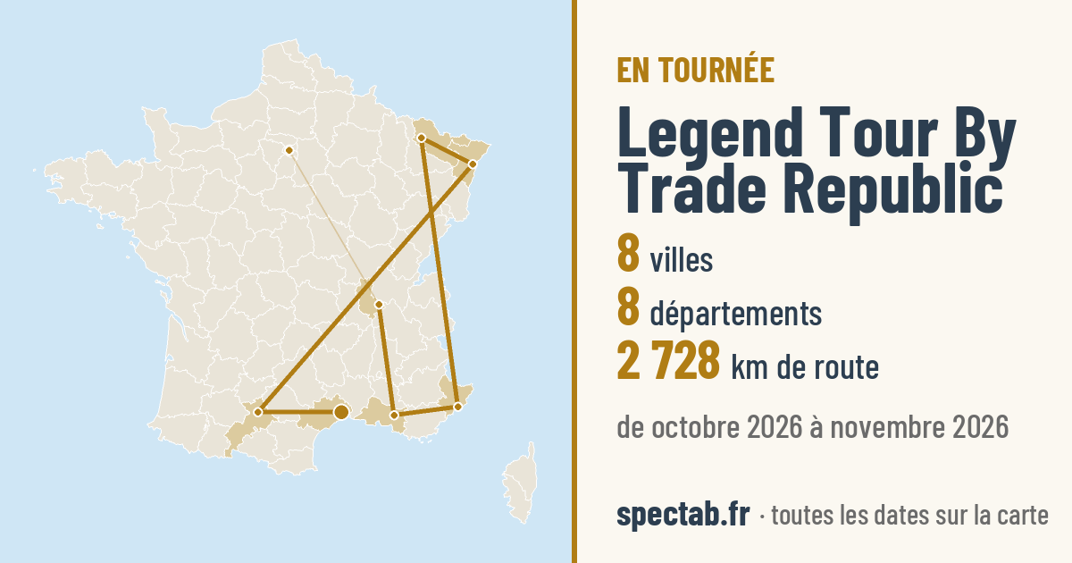 Carte de la tournée de Legend Tour By Trade Republic