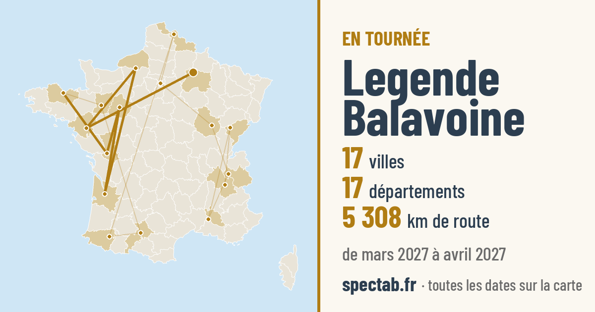 Carte de la tournée de Legende Balavoine