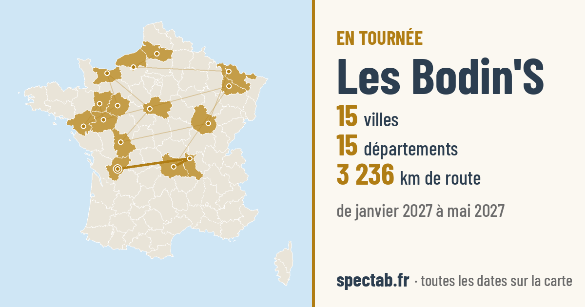 Carte de la tournée de Les Bodin'S