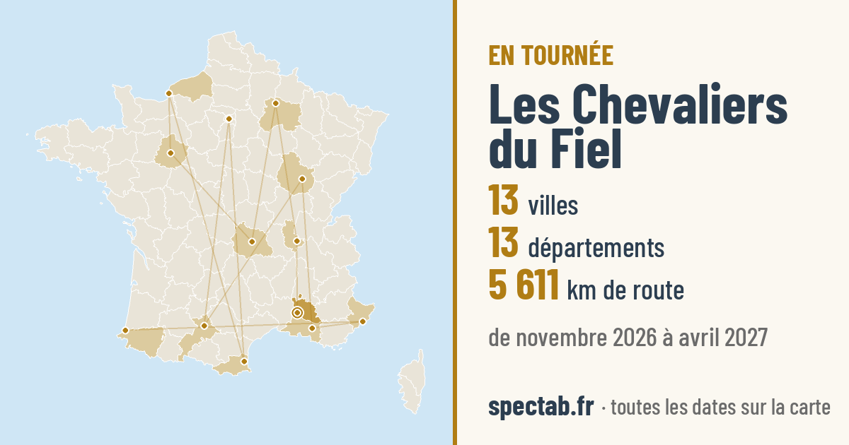 Carte de la tournée de Les Chevaliers du Fiel