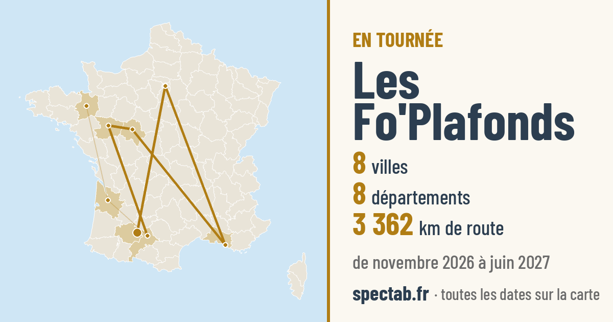 Carte de la tournée de Les Fo'Plafonds