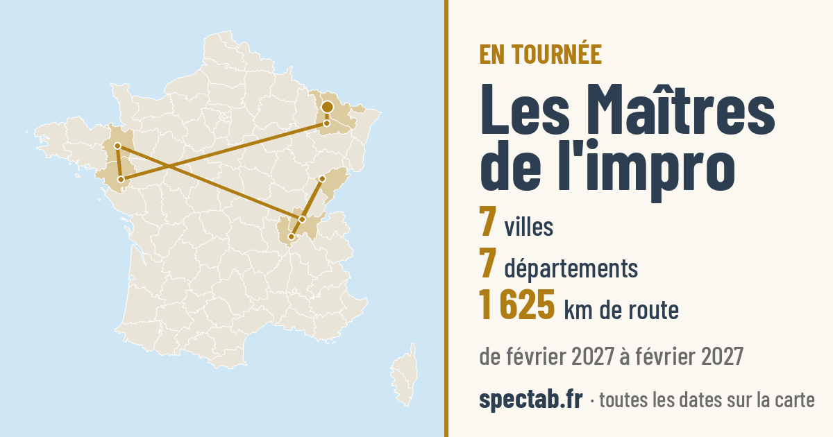 Carte de la tournée de Les Maîtres de l'impro
