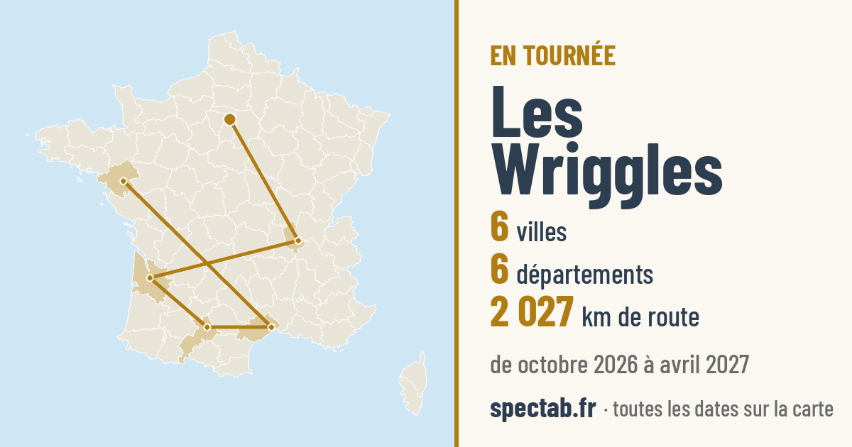 Carte de la tournée de Les Wriggles