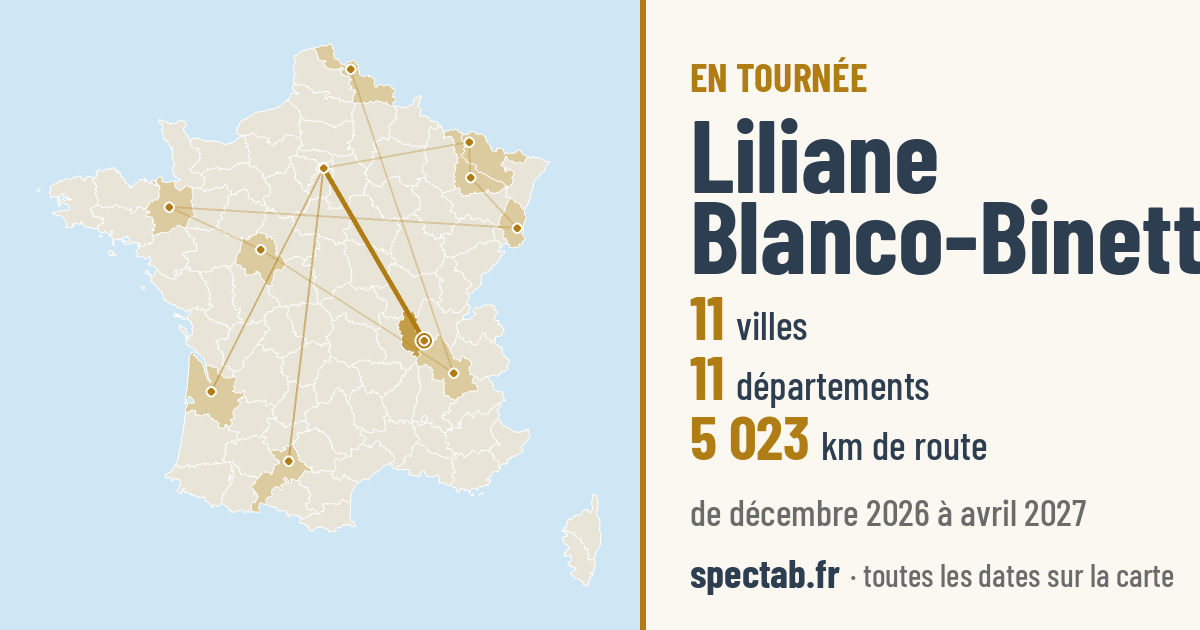 Carte de la tournée de Liliane Blanco-Binette