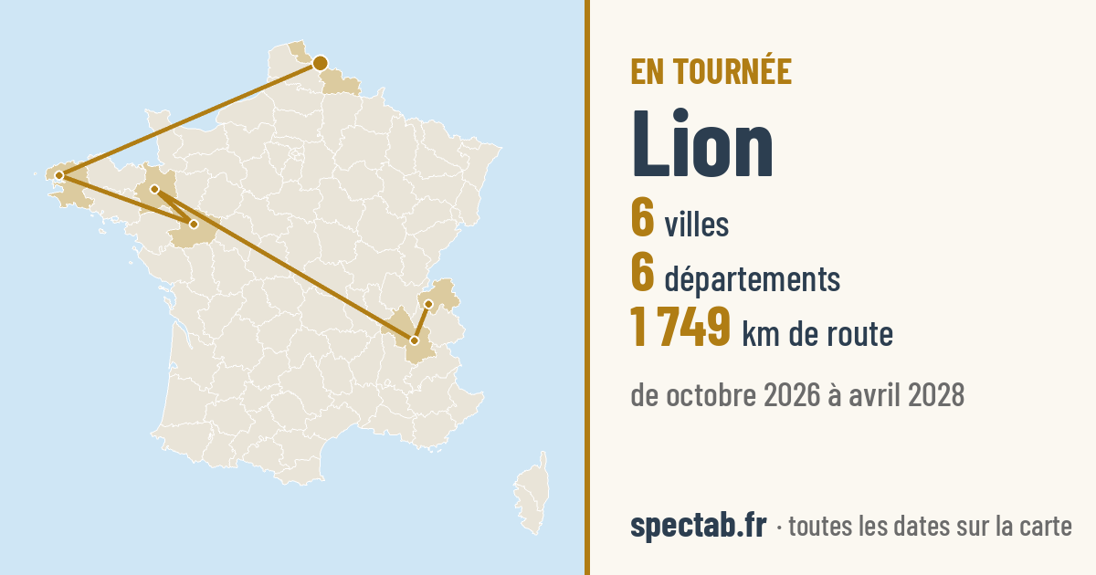 Carte de la tournée de Lion