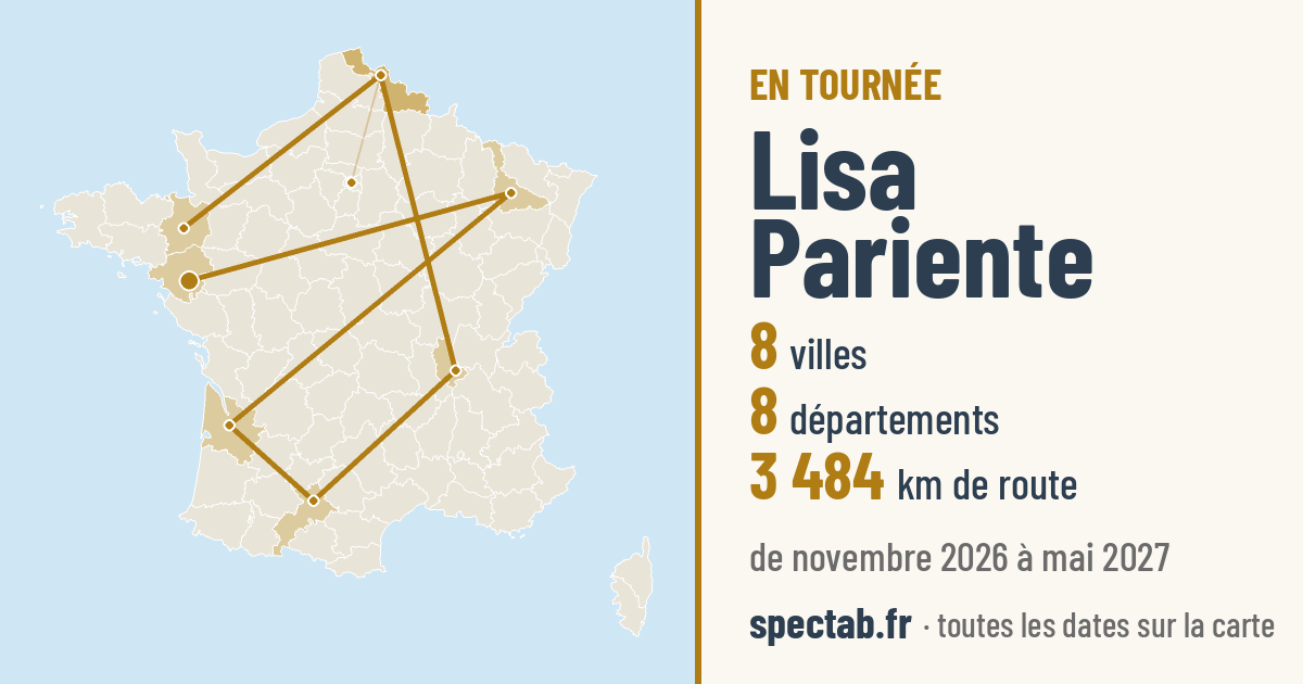 Carte de la tournée de Lisa Pariente