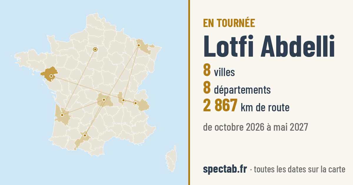 Carte de la tournée de Lotfi Abdelli