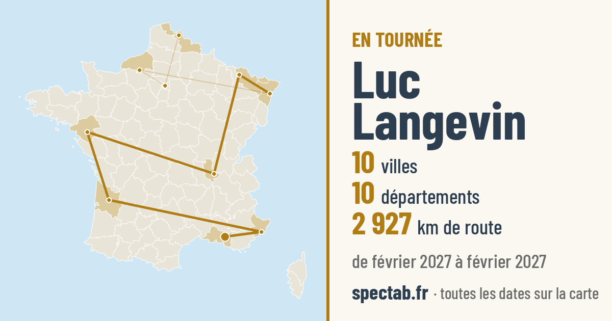 Carte de la tournée de Luc Langevin