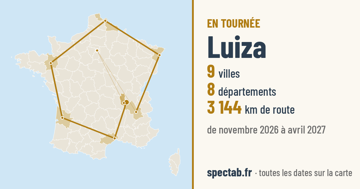 Carte de la tournée de Luiza
