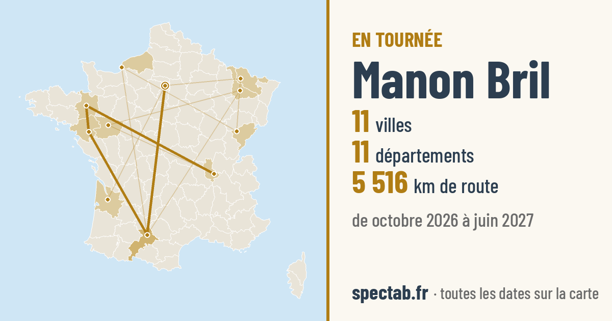 Carte de la tournée de Manon Bril