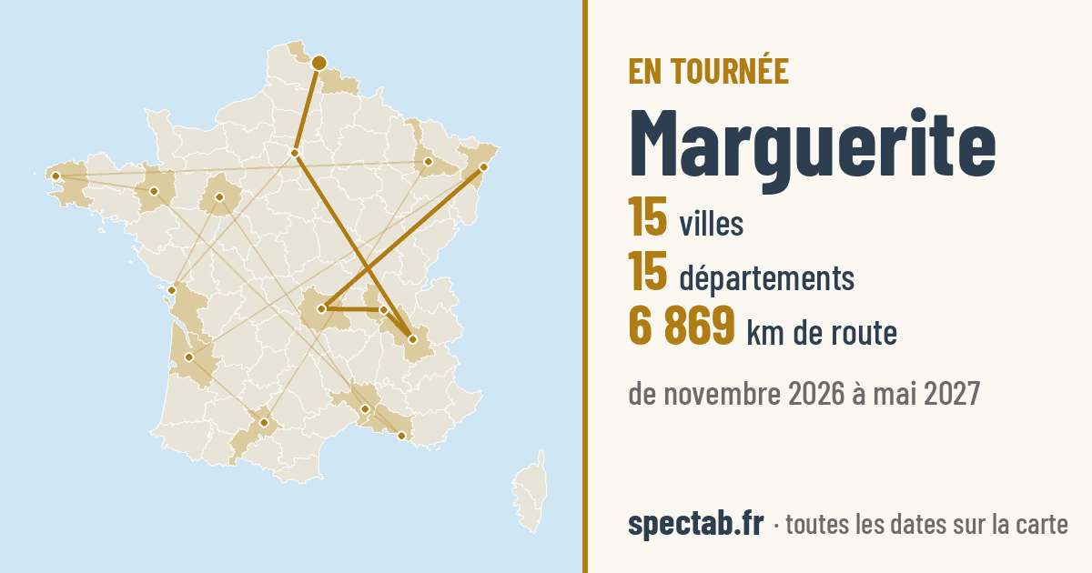 Carte de la tournée de Marguerite