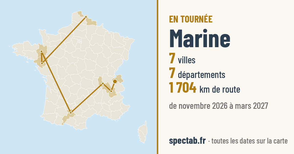 Carte de la tournée de Marine