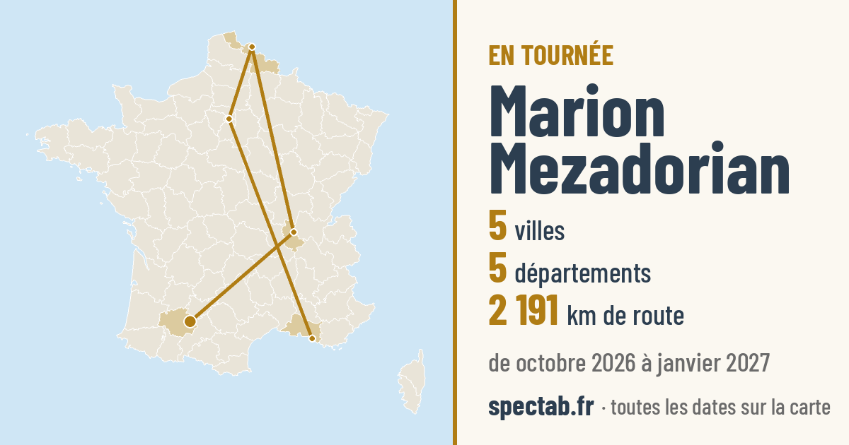 Carte de la tournée de Marion Mezadorian