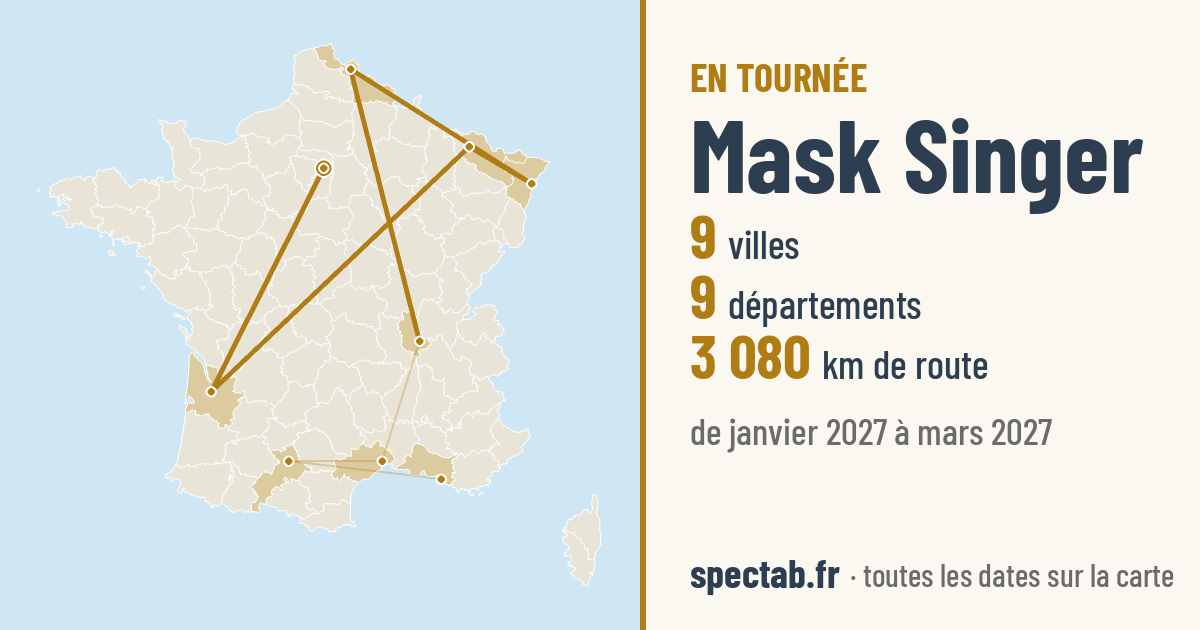 Carte de la tournée de Mask Singer