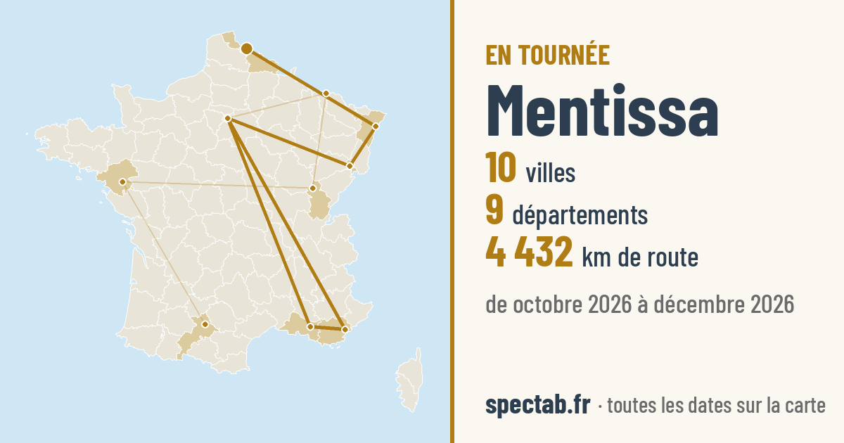 Carte de la tournée de Mentissa