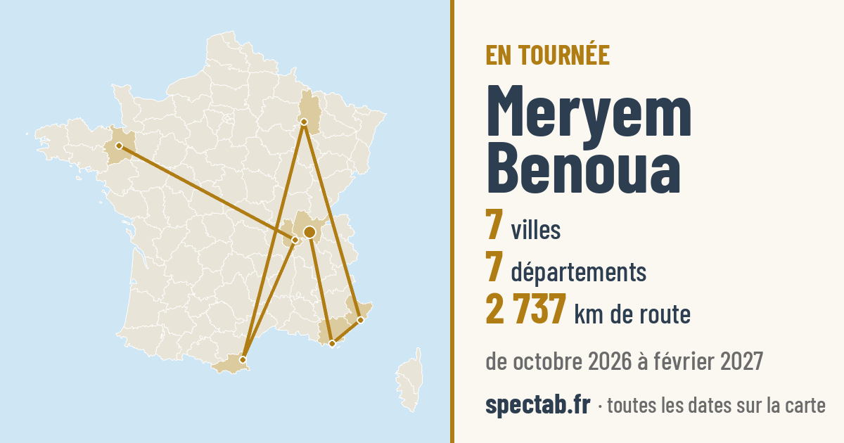 Carte de la tournée de Meryem Benoua