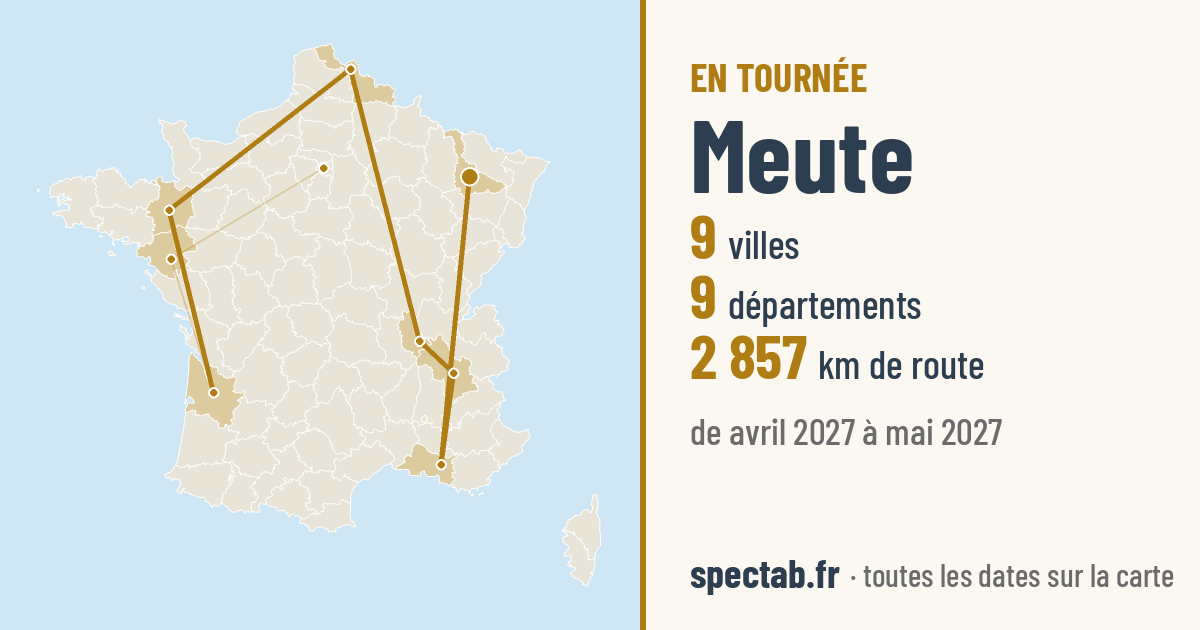 Carte de la tournée de Meute