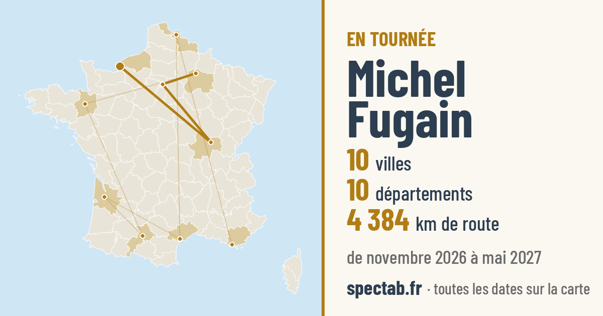 Carte de la tournée de Michel Fugain