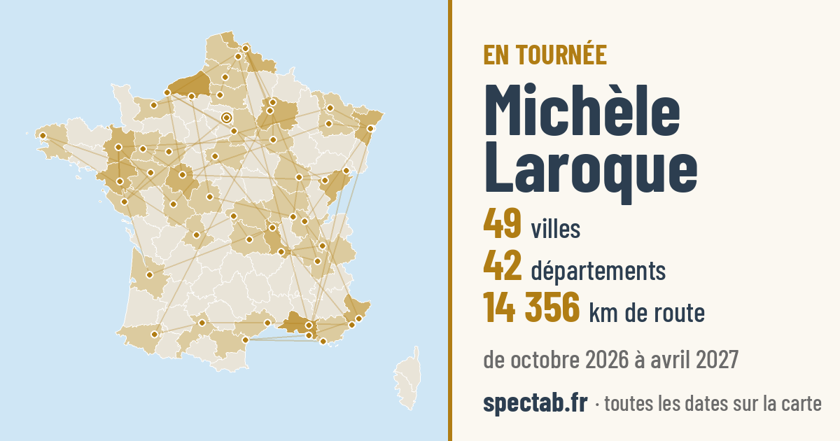 Carte de la tournée de Michèle Laroque