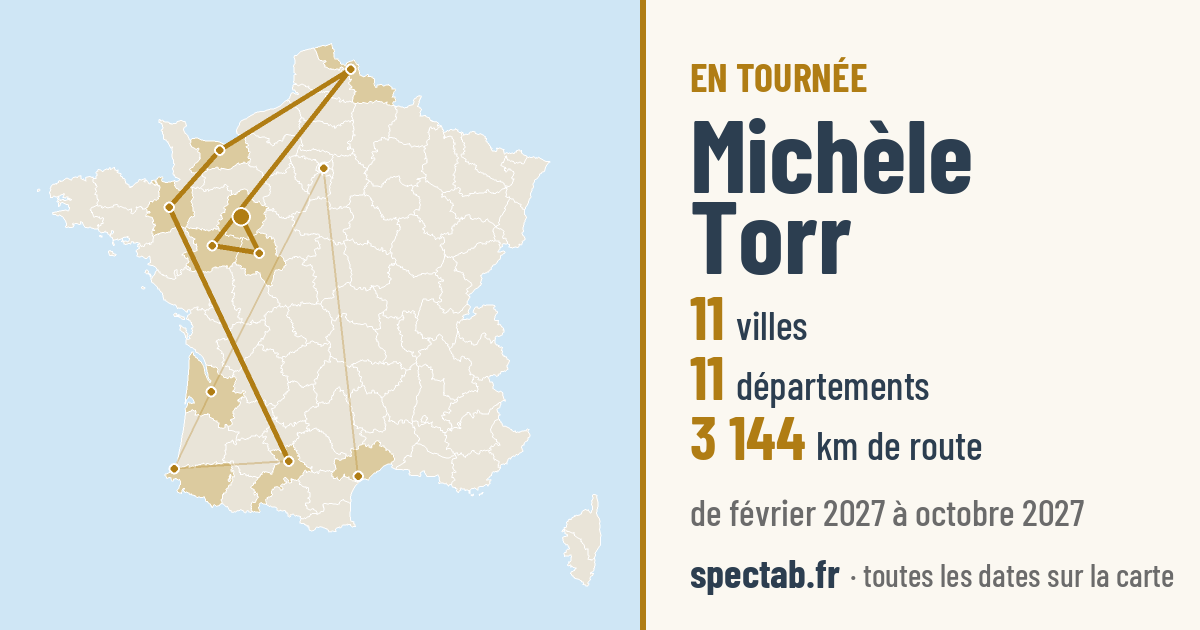 Carte de la tournée de Michèle Torr