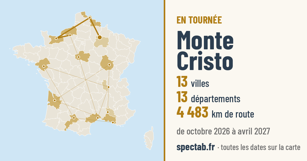 Carte de la tournée de Monte Cristo