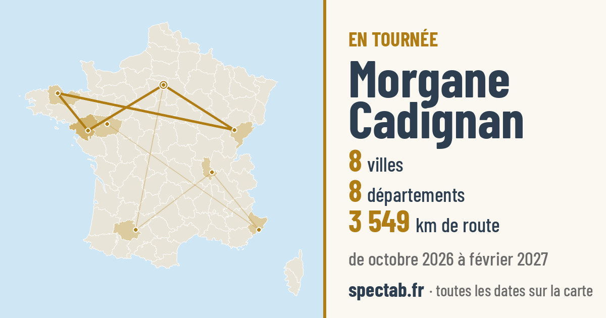 Carte de la tournée de Morgane Cadignan