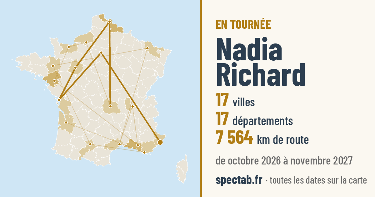 Carte de la tournée de Nadia Richard
