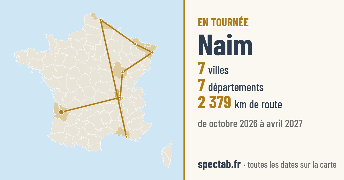 Carte de la tournée de Naim