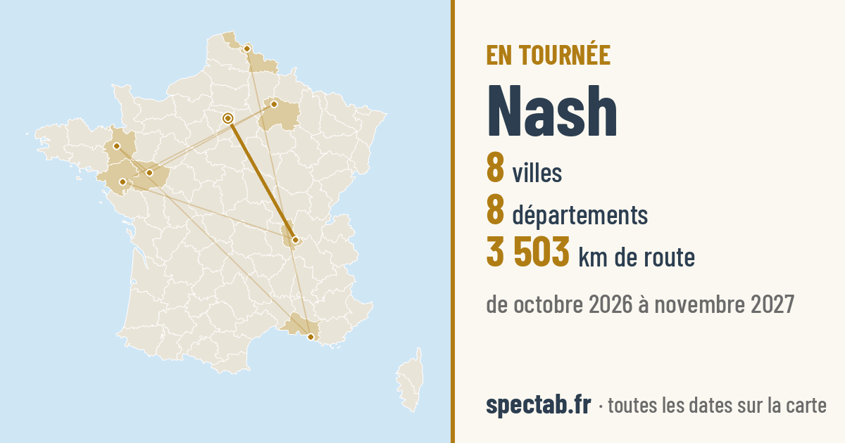 Carte de la tournée de Nash