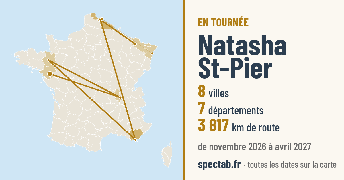 Carte de la tournée de Natasha St-Pier