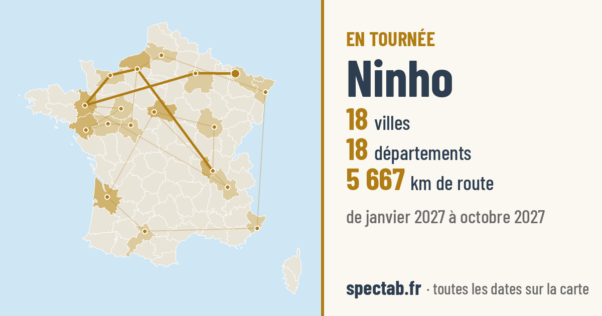 Carte de la tournée de Ninho