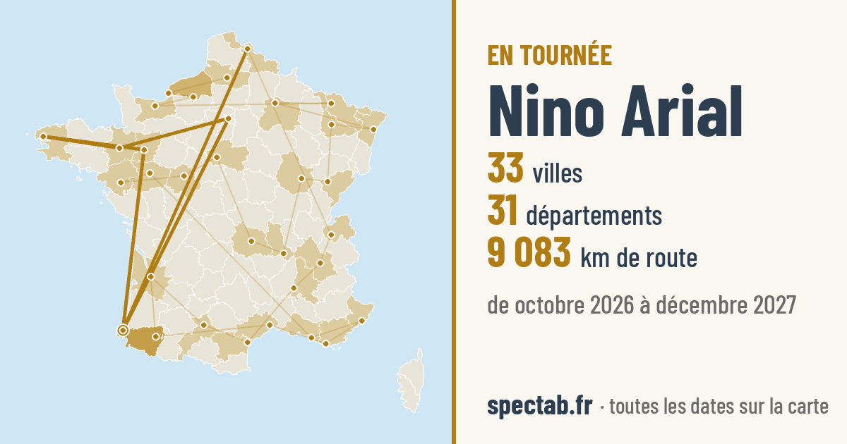 Carte de la tournée de Nino Arial