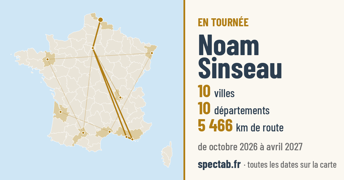 Carte de la tournée de Noam Sinseau