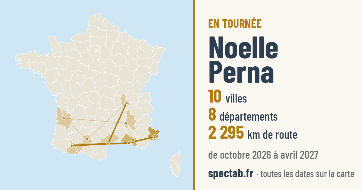 Carte de la tournée de Noelle Perna