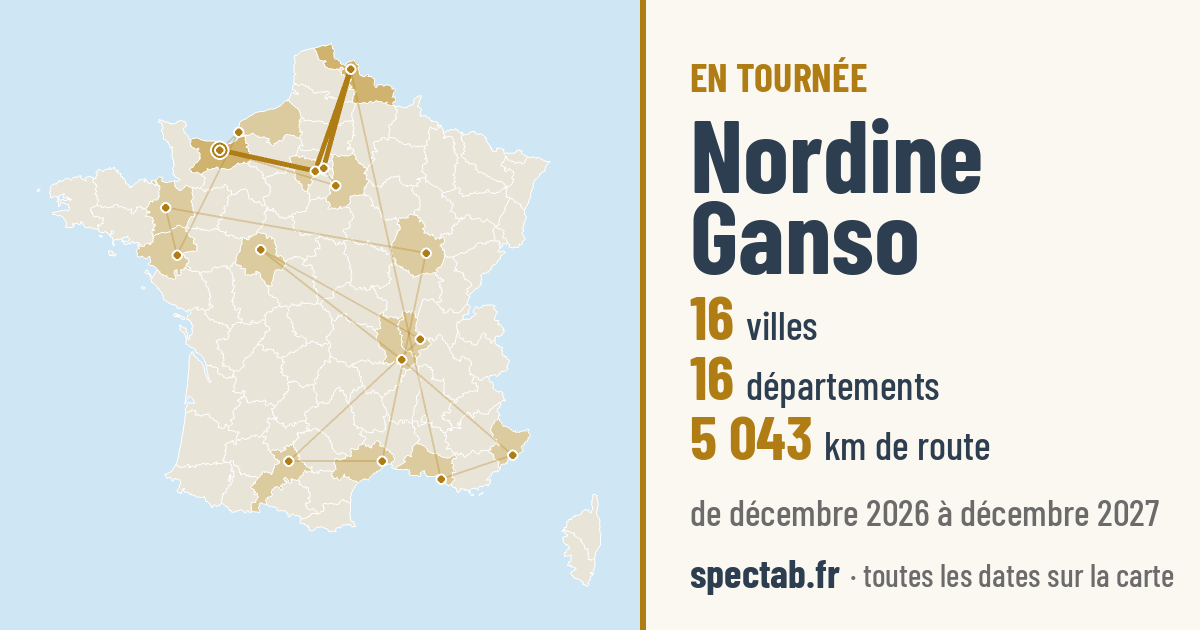 Carte de la tournée de Nordine Ganso