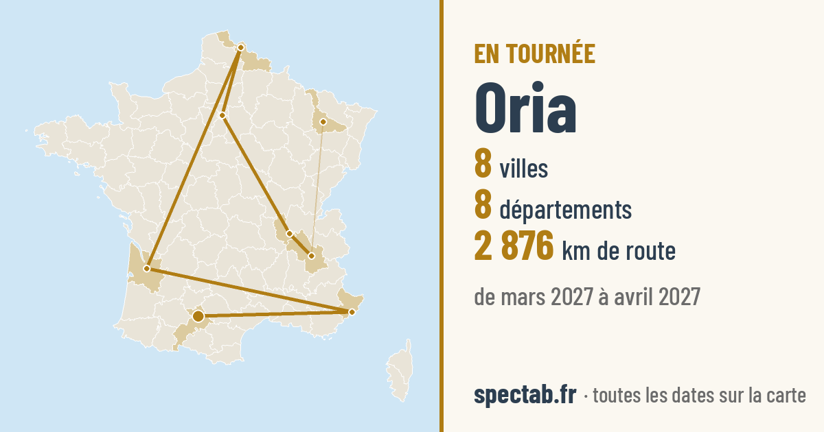 Carte de la tournée de Oria